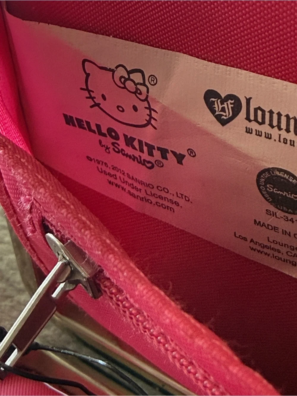 Vintage 2012 Loungefly x Sanrio Hello Kitty Wallet Black Scooter Design RARE
